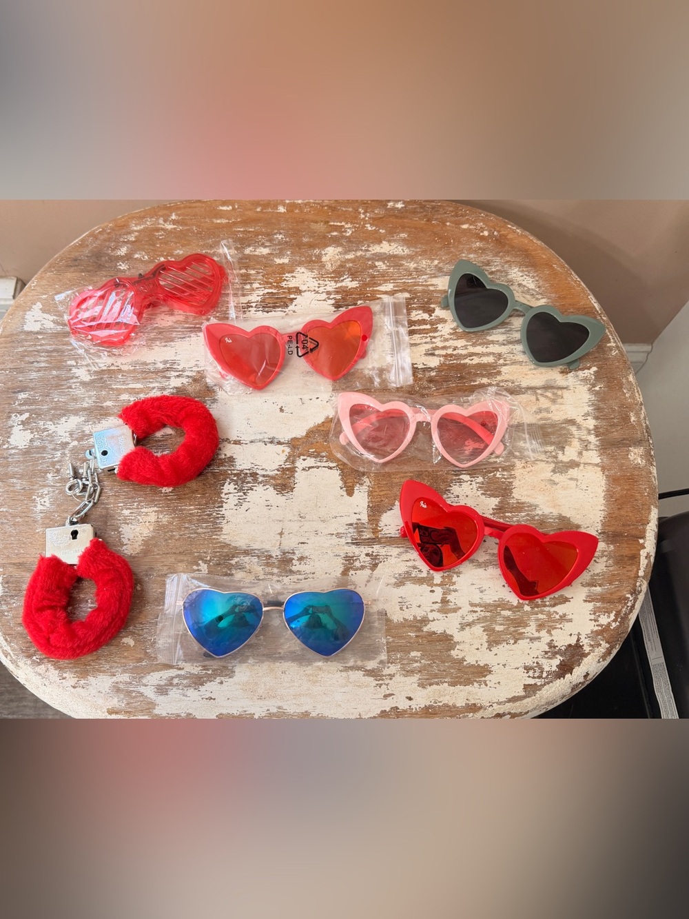 bundle  Heart-Shaped Sunglasses - Red, Pink, Blue